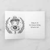 ハッピーバースデーバレエとカラーリングページガール カード (内部)