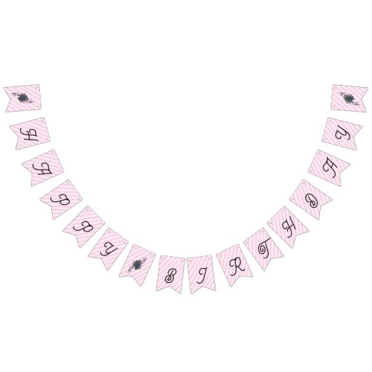 ハッピーバースデーバレエ靴花 バンティングフラッグ (全)