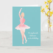 ハッピーバースデーバレリナバレエシューズ カード (黄色い花)
