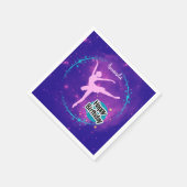 ハッピーバースデーバレリーナ銀河系 パーソナライズされた スタンダードカクテルナプキン (角)