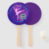 ハッピーバースデーバレリーナ銀河系 パーソナライズされた ハンドファン (正面&裏面)