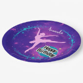 ハッピーバースデーバレリーナ銀河系 パーソナライズされた ペーパープレート (アングル)