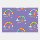 ハッピーバースデーバレリーナ銀河系 パーソナライズされた ラッピングペーパーシート (正面3)