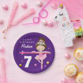 ハッピーバースデーバレリーナ ペーパープレート (パーティー)