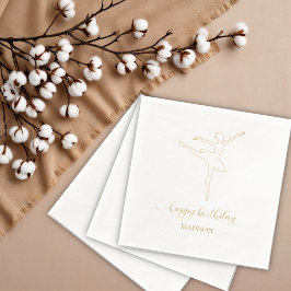 ハッピーバースデーバレリーナ 箔ナプキン