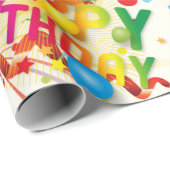ハッピーバースデーバローンズアンドストリーマー ラッピングペーパー (ロールコーナー)