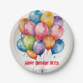 ハッピーバースデーバンチバルーン紙プレート ペーパープレート