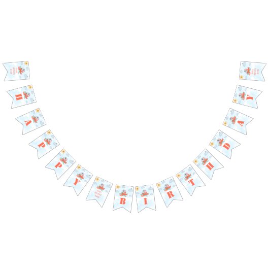 ハッピーバースデーバンティング旗象パイロットパーティー バンティングフラッグ (全)