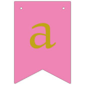 ハッピーバースデーバンティンバナーピンクホワイト金ゴールド バンティングフラッグ (第3の旗)