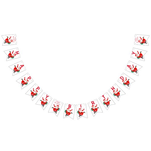 ハッピーバースデーバンティンフラッグスサンタクリスマスプレゼント バンティングフラッグ (全)