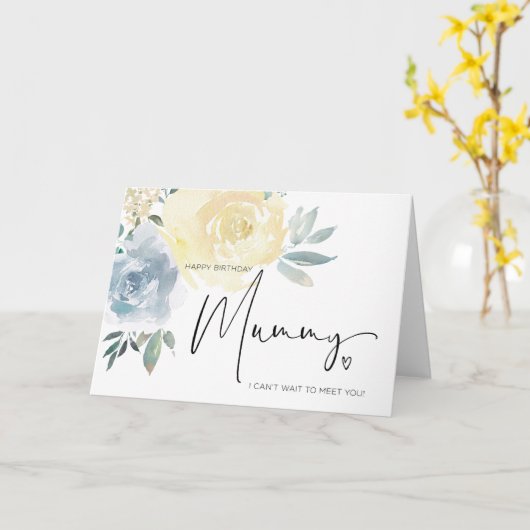 ハッピーバースデーバンプからのママへのベビープレゼント カード (黄色い花)