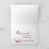 ハッピーバースデーバーガンディフローラ水彩 カード (内部)