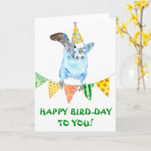 ハッピーバースデーバードパレーケ カード (黄色い花)