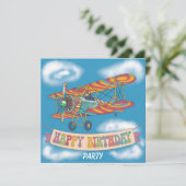 ハッピーバースデーバ飛んでいるナー上の二平面 招待状 (スタンド正面)