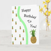ハッピーバースデーパイナップルクテシーカード カード (黄色い花)