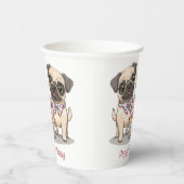 ハッピーバースデーパグドッグカップケーキ 紙コップ (右)