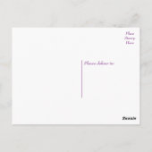 ハッピーバースデーパグパピードッグパープルポストカード ポストカード (裏面)