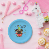 ハッピーバースデーパグボーイ ペーパープレート (パーティー)