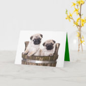 ハッピーバースデーパグワンピードッググリーティングカード – 詩 カード (黄色い花)