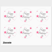 ハッピーバースデーパステルピンクスターズ ラウンドシール (シート)