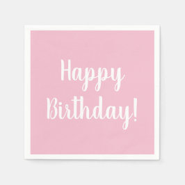 ハッピーバースデーパステルピンクバースデーパーティー スタンダードカクテルナプキン