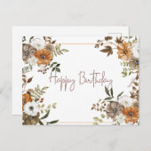 ハッピーバースデーパステルフローラ植物配置 ポストカード (正面/裏面)