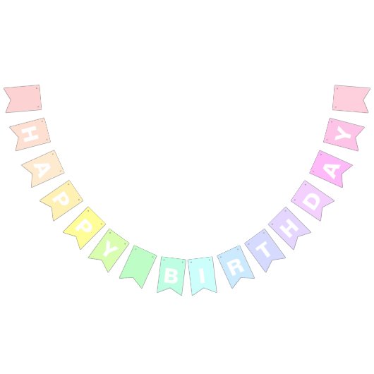 ハッピーバースデーパステルレインボーバンティングフラグ バンティングフラッグ (全)