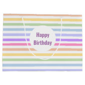 ハッピーバースデーパステルレインボーホワイトストライプズ ラージペーパーバッグ (裏面)