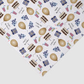 ハッピーバースデーパターンのネイビーブルーティッシュペーパー 薄葉紙 (詳細)