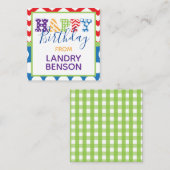 ハッピーバースデーパターンギフト同封カード ノートカード (正面/裏面)