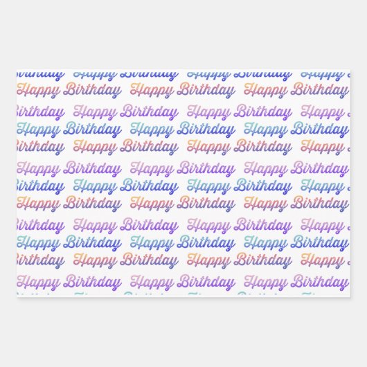 ハッピーバースデーパターン ラッピングペーパーシート (正面)