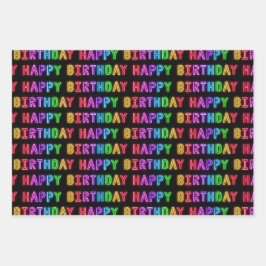 ハッピーバースデーパターン ラッピングペーパーシート