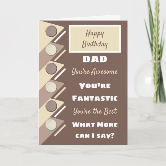 ハッピーバースデーパパあなたは最高のブラウンクリーム カード (正面)