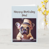 ハッピーバースデーパパおもしろい犬パーティー時間!カード カード (黄色い花)