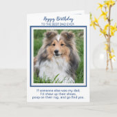 ハッピーバースデーパパおもしろい犬ワールド最高のドッグパパ カード (黄色い花)