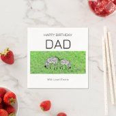 ハッピーバースデーパパかわいいハッピーシマウマ スタンダードカクテルナプキン (インサイチュ)