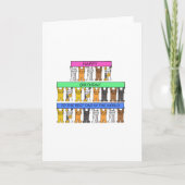 ハッピーバースデーパパの旗を持った猫たち カード (正面)