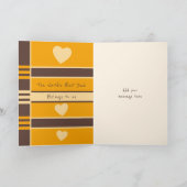 ハッピーバースデーパパの茶色のオレンジ色の写真の挨拶 カード (内部)