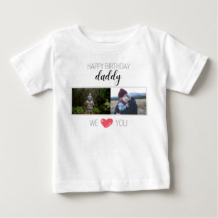 ハッピーバースデーパパの赤ちゃんパーソナライズされた服 ベビーTシャツ