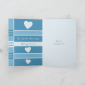 ハッピーバースデーパパの青い写真の挨拶 カード (内部)