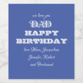 ハッピーバースデーパパカスタムキッズ名クール ワインラベル (シングルラベル)