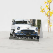 ハッピーバースデーパパクラシックホワイトカード カード (黄色い花)