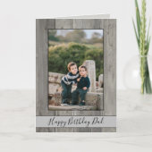 ハッピーバースデーパパグ素朴レーウッドフォト カード (正面)