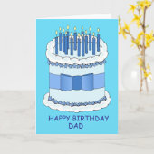 ハッピーバースデーパパケーキとキャンドル カード (黄色い花)