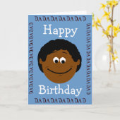 ハッピーバースデーパパダークスキン(息子) カード (黄色い花)