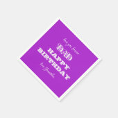 ハッピーバースデーパパパーソナライズされたクモダンイ紙 スタンダードカクテルナプキン (角)