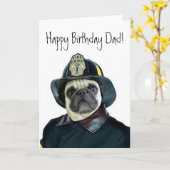 ハッピーバースデーパパファイアマンパググリーティングカード カード (黄色い花)