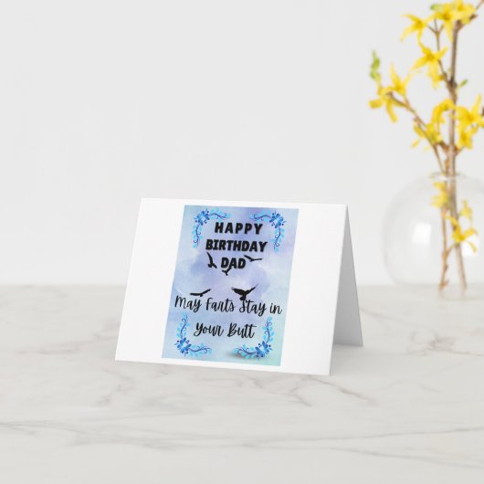 ハッピーバースデーパパファートユーモア カード (黄色い花)