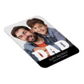 ハッピーバースデーパパモダンパーソナライズされたフォトマグネ マグネット (右側)