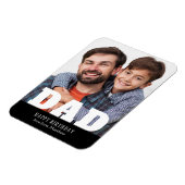 ハッピーバースデーパパモダンパーソナライズされたフォトマグネ マグネット (左側)